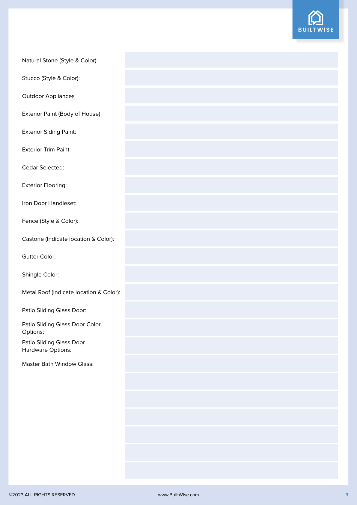 Selection Sheet page 2